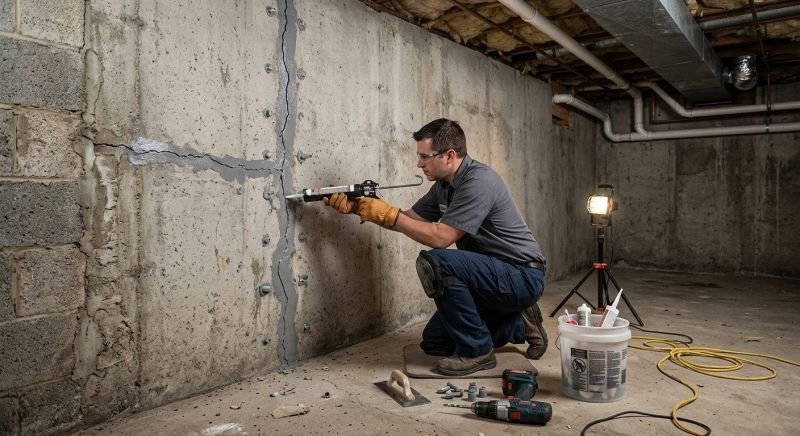 Basement Crack Repair in Chino Hills, CA