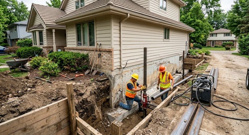 Foundation Settlement Repair in Chino Hills, CA