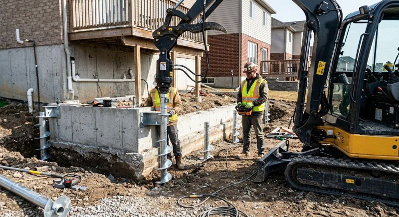 Helical Piers Installation in Chino Hills, CA